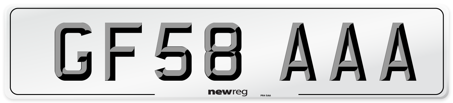 GF58 AAA Number Plate from New Reg